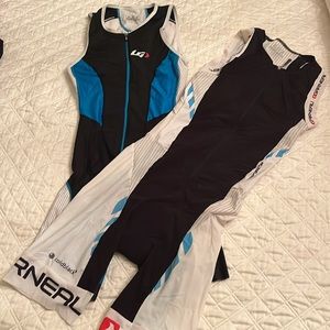 Two women's size small Garneau tri suits -